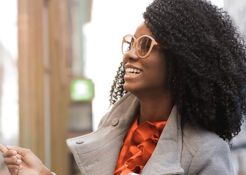 Woman on a city street