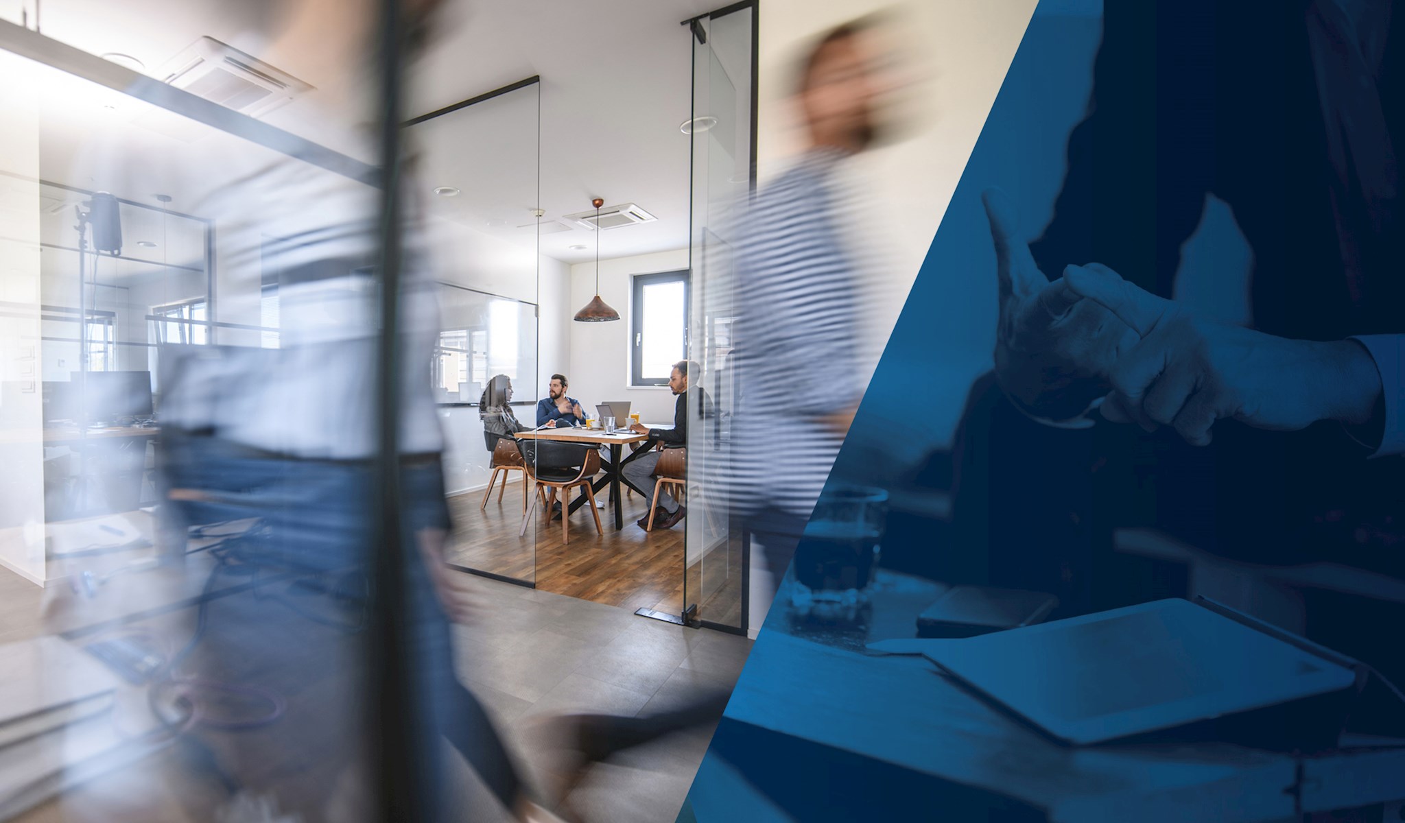 Photos of people in an office setting