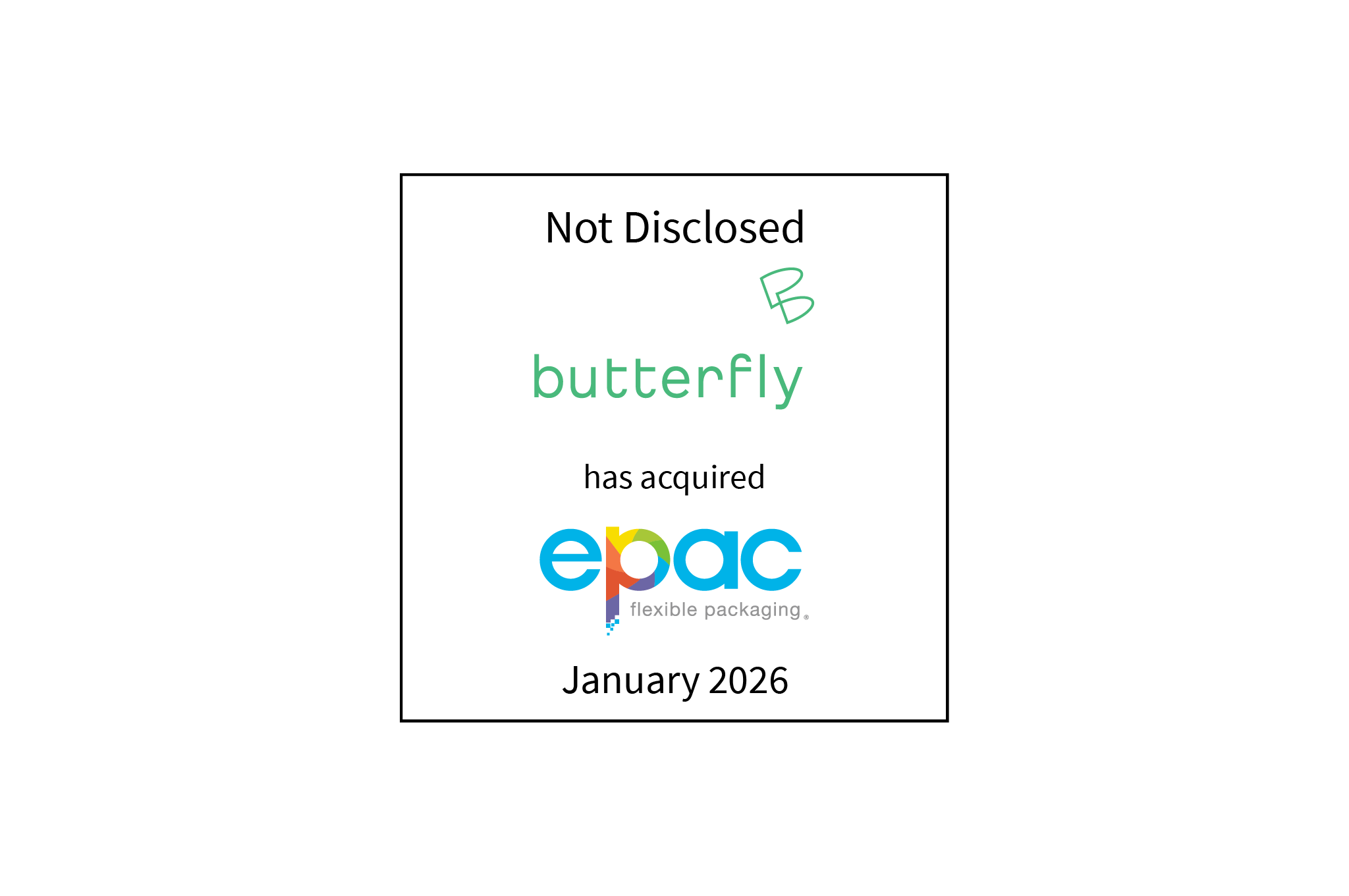 Not Disclosed | Butterfly (logo) has acquired EPAC (logo) | January 2026