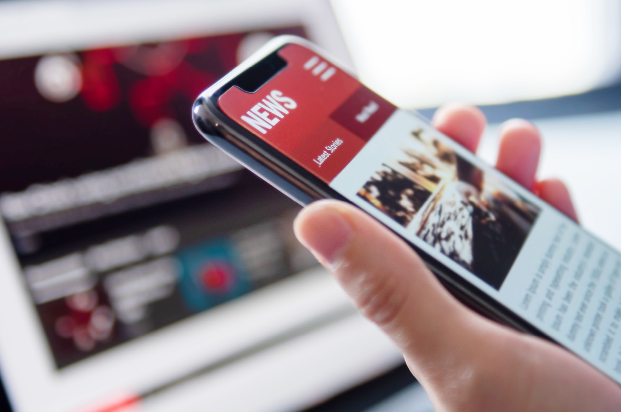 News app on a cell phone